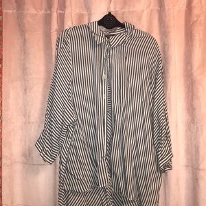 Batwing button-up striped shirt